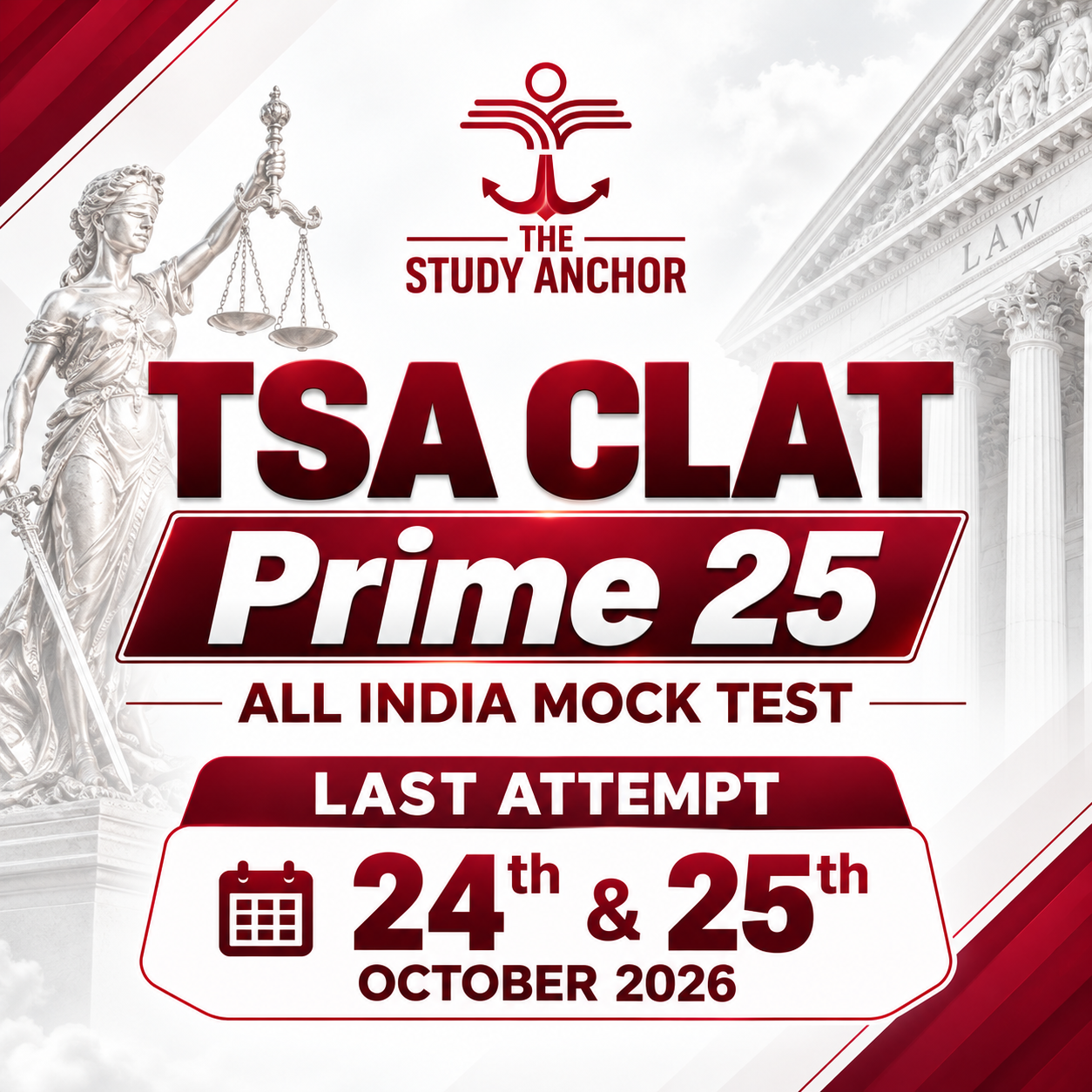 TSA CLAT Prime 25 All India Mock Test